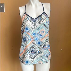 Skies are Blue Anthropologie Multicolored Racer Back Tank Top women’s Size Small